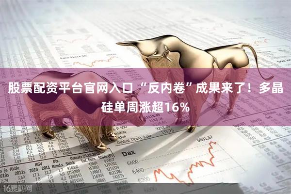 股票配资平台官网入口 “反内卷”成果来了！多晶硅单周涨超16%