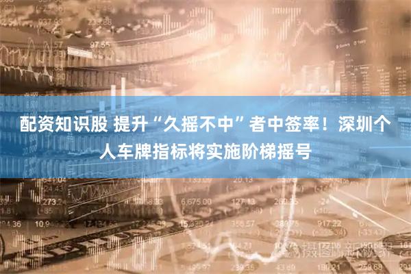 配资知识股 提升“久摇不中”者中签率！深圳个人车牌指标将实施阶梯摇号